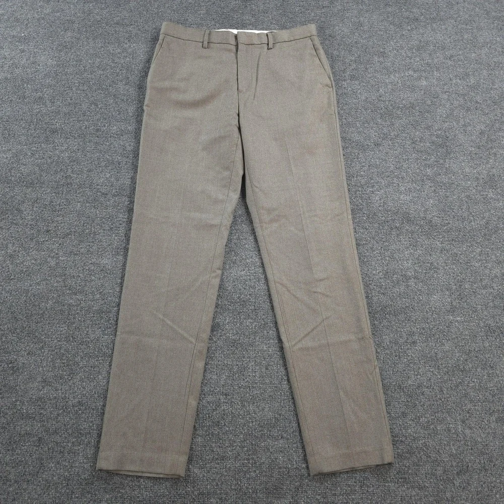Banana Republic Pants Mens 32x34 Gray Wool Flannel Tapered Dress Vitale Barberis
